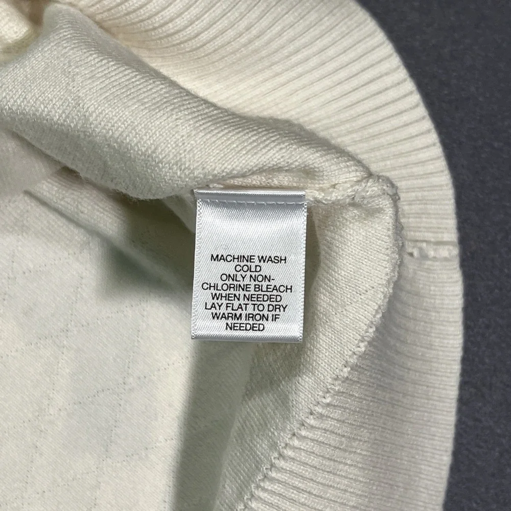 Daniel Cremieux Cotton Cashmere Blend Pullover Sweater Quilted Men's XXL Ivory - Picture 5 of 8